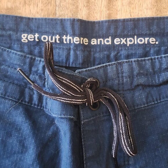 Florence Marine X Shorts Mens 32 Navy Blue Drawstring Ripstop Pocket Athletic - Picture 3 of 11